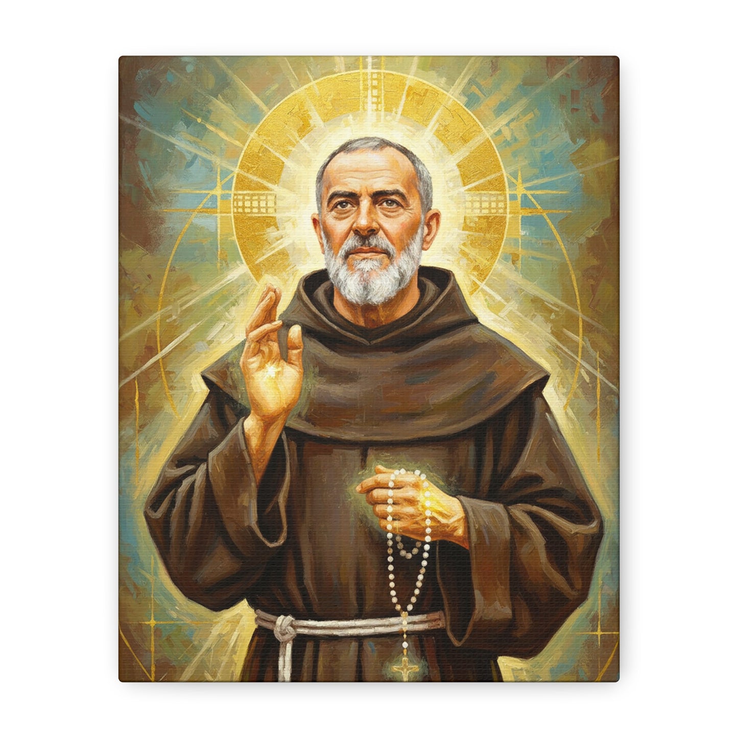 Stretched Canvas - St. Padre Pio | Contemporary Sacred Art
