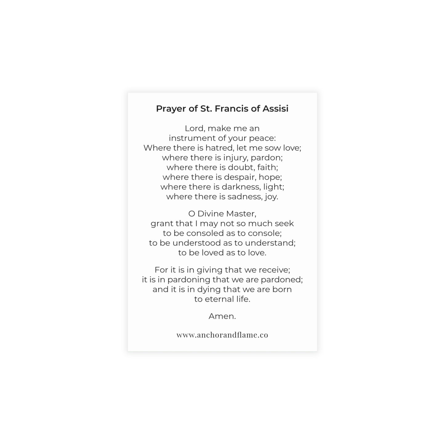 St. Francis of Assisi Prayer Card Pack