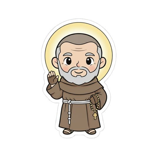 St. Padre Pio – Chibi Style Vinyl Sticker