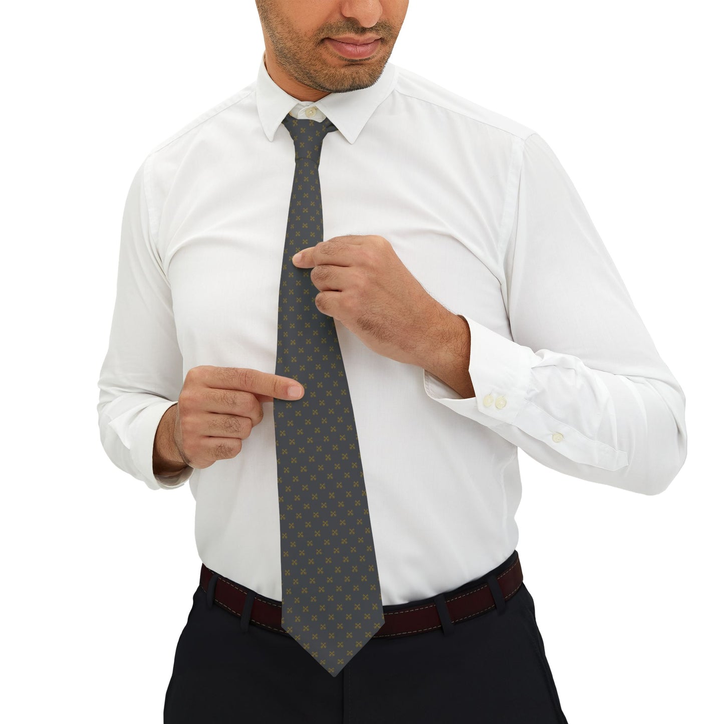St. Peter, the Rugged Gatekeeper - Men's Tie (Galilean Gray)