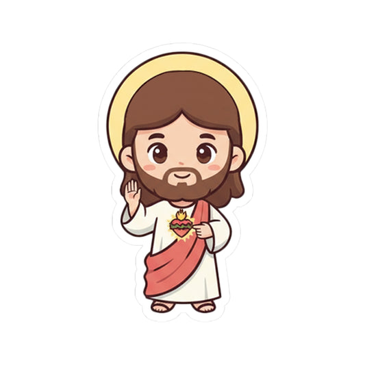 Sacred Heart of Jesus – Chibi Style Vinyl Sticker