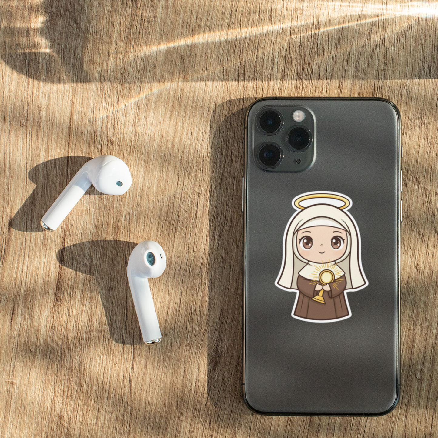 St. Claire of Assisi – Chibi Style Vinyl Sticker