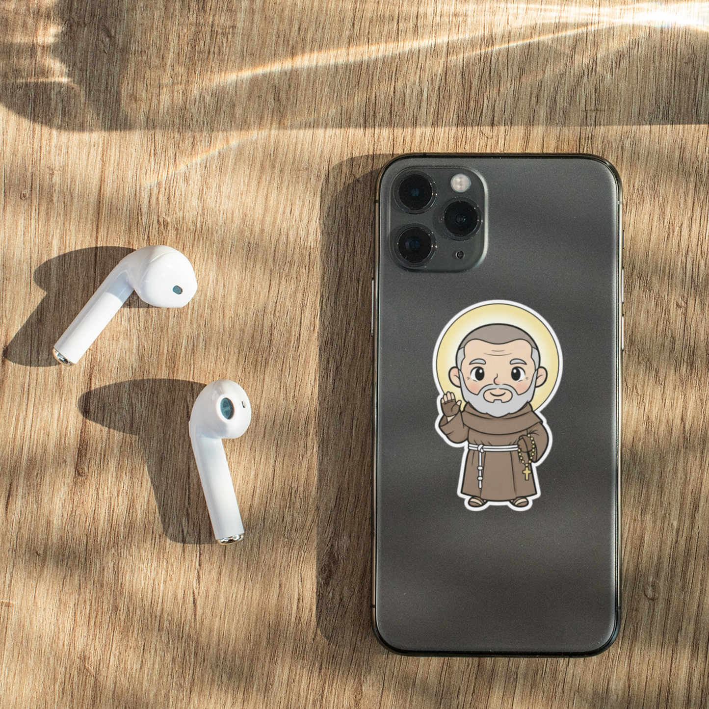 St. Padre Pio – Chibi Style Vinyl Sticker