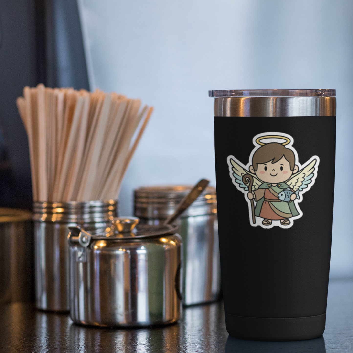 St. Raphael the Archangel – Chibi Style Vinyl Sticker