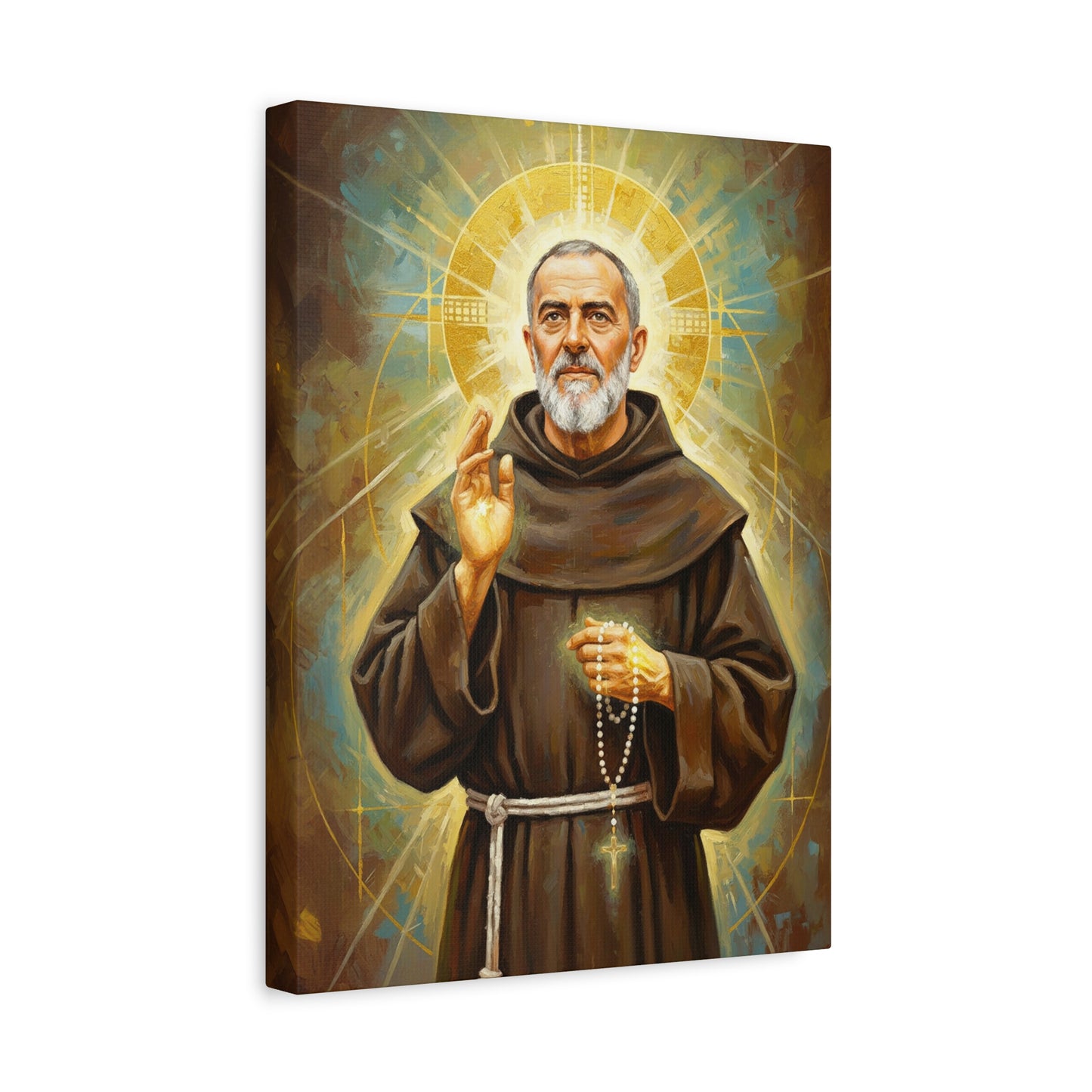 Stretched Canvas - St. Padre Pio | Contemporary Sacred Art