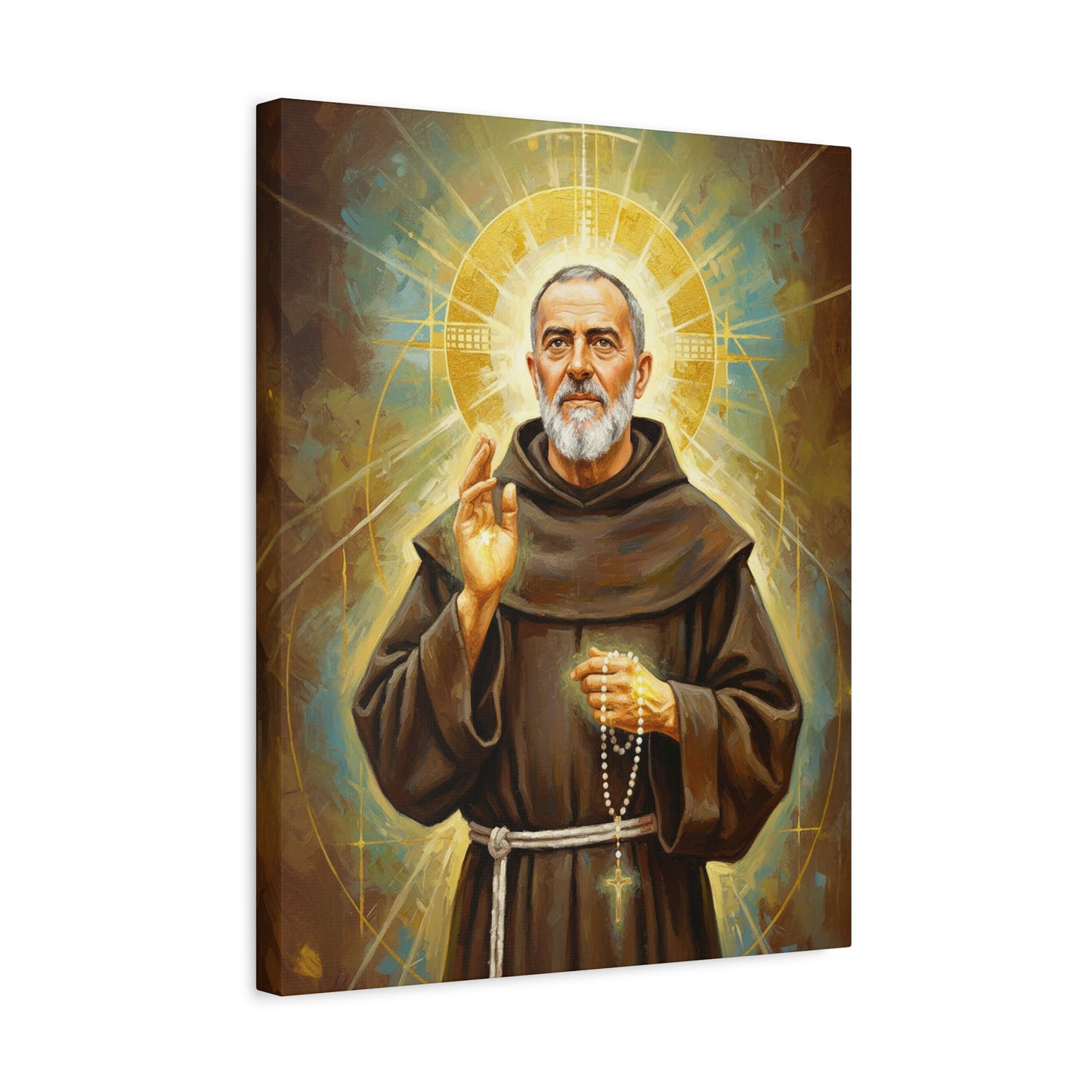Stretched Canvas - St. Padre Pio | Contemporary Sacred Art