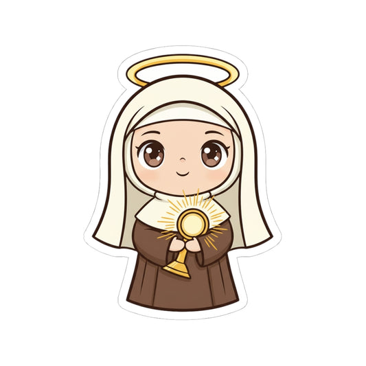 St. Claire of Assisi – Chibi Style Vinyl Sticker