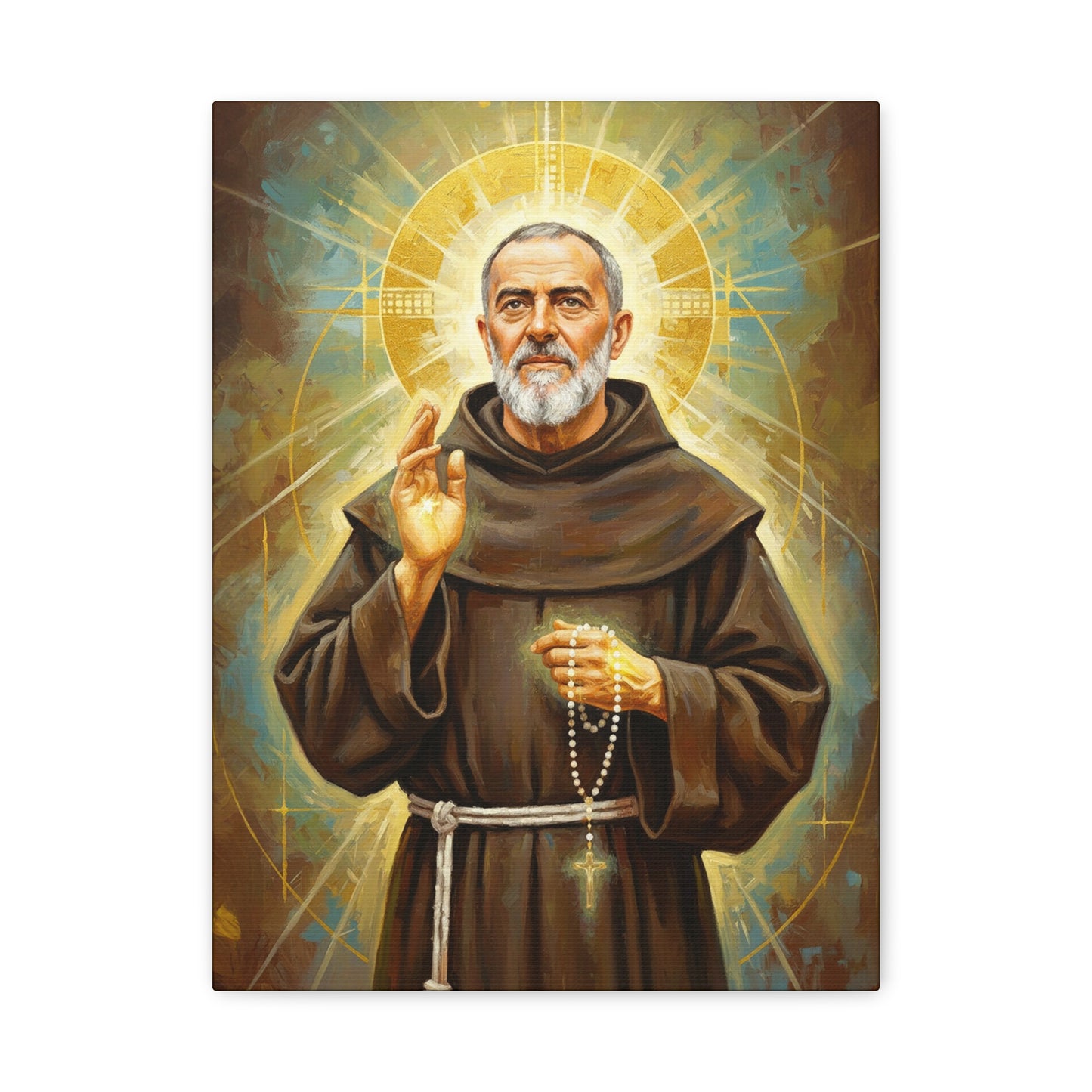Stretched Canvas - St. Padre Pio | Contemporary Sacred Art