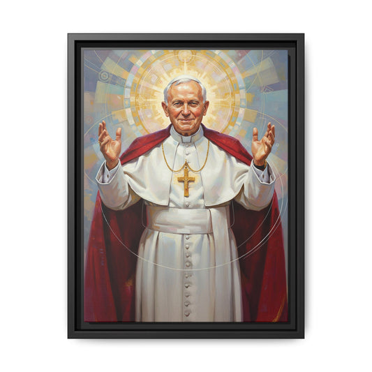 Framed Canvas – St. John Paul II | Contemporary Sacred Art