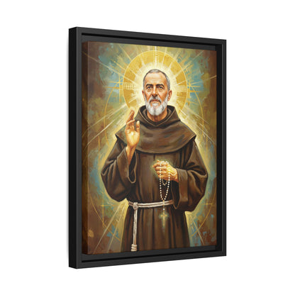 Framed Canvas – St. Padre Pio | Contemporary Sacred Art