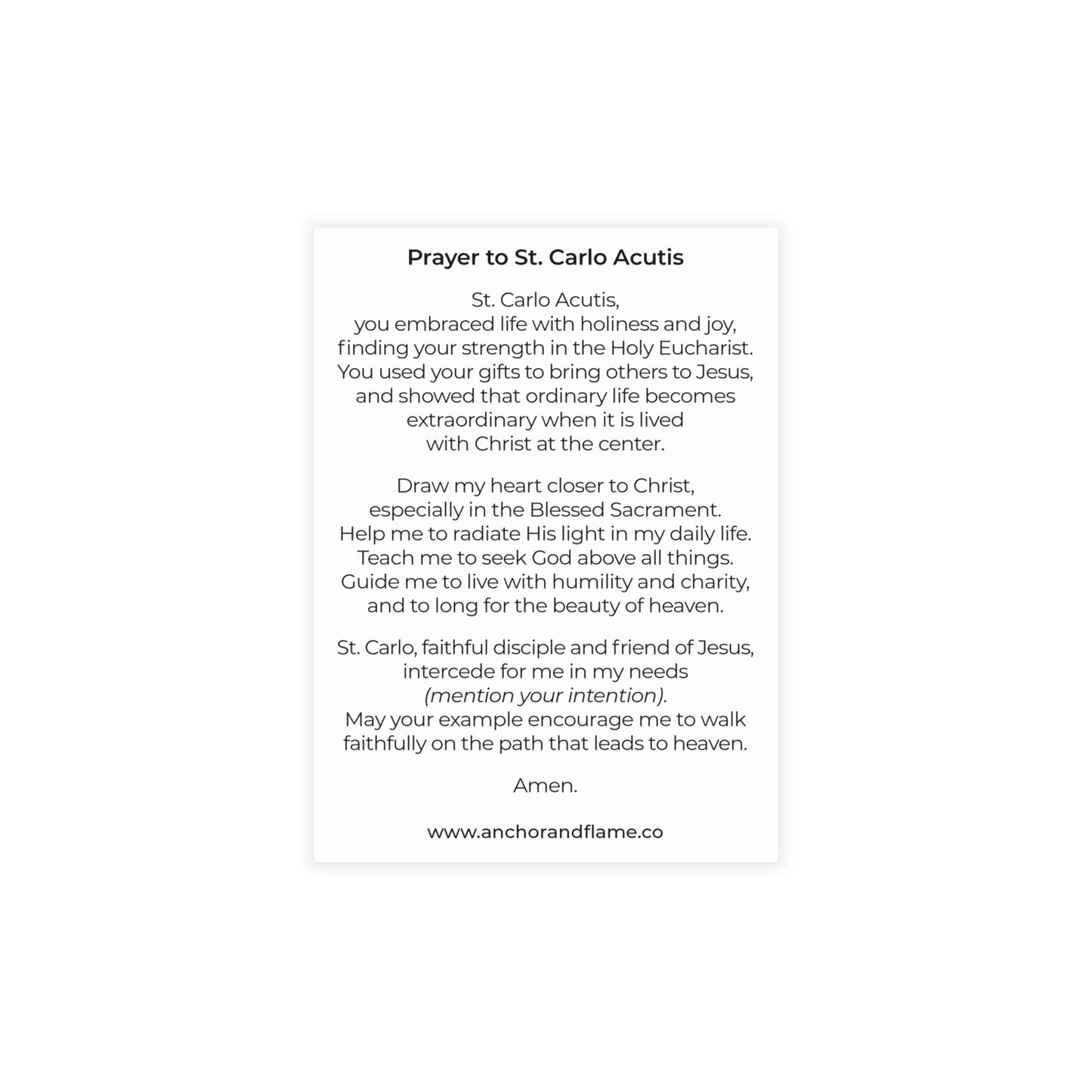 St. Carlo Acutis Prayer Card Pack