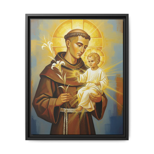 Framed Canvas – St. Anthony of Padua | Contemporary Sacred Art