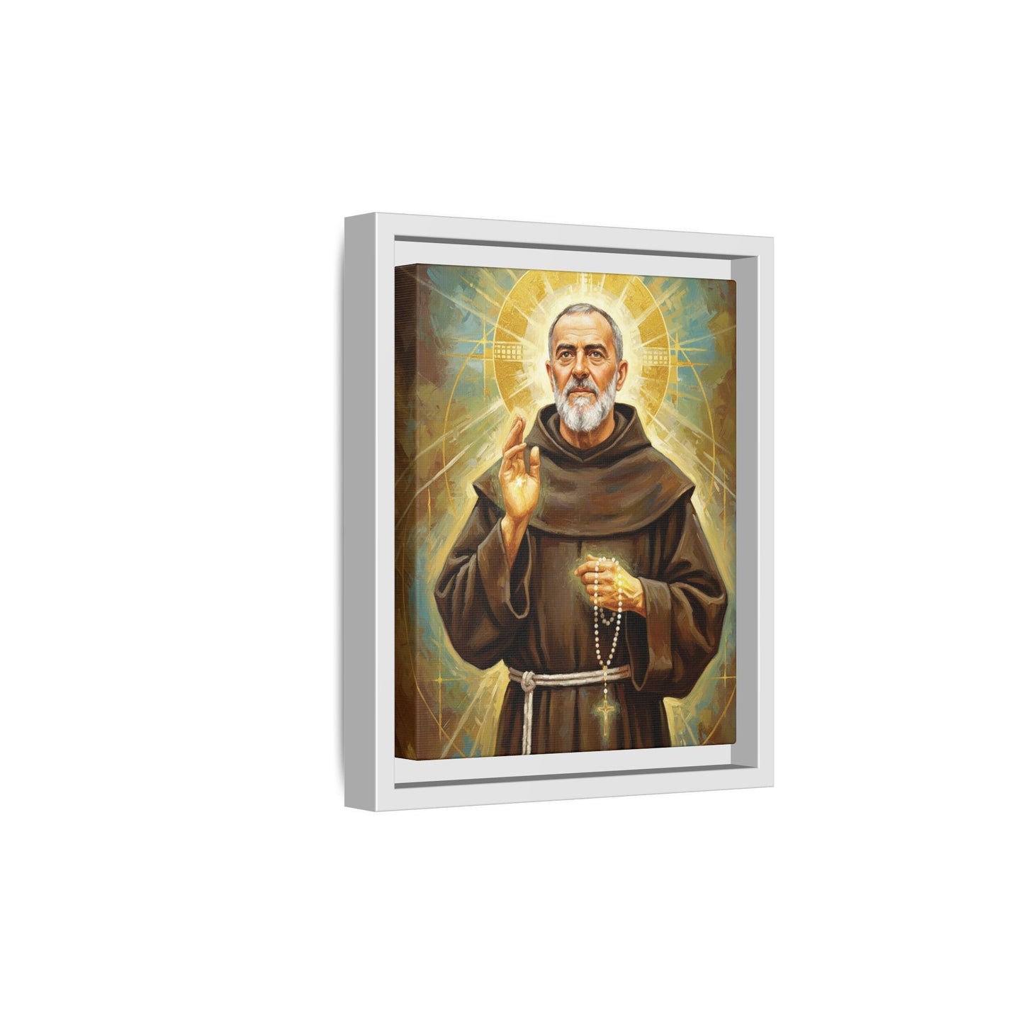 Framed Canvas – St. Padre Pio | Contemporary Sacred Art