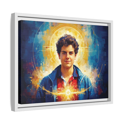 Framed Canvas – St. Carlo Acutis | Contemporary Sacred Art