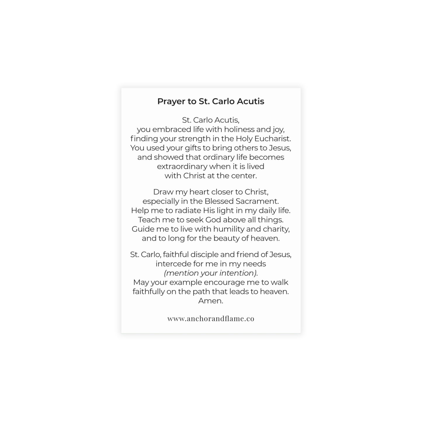 St. Carlo Acutis Prayer Card Pack