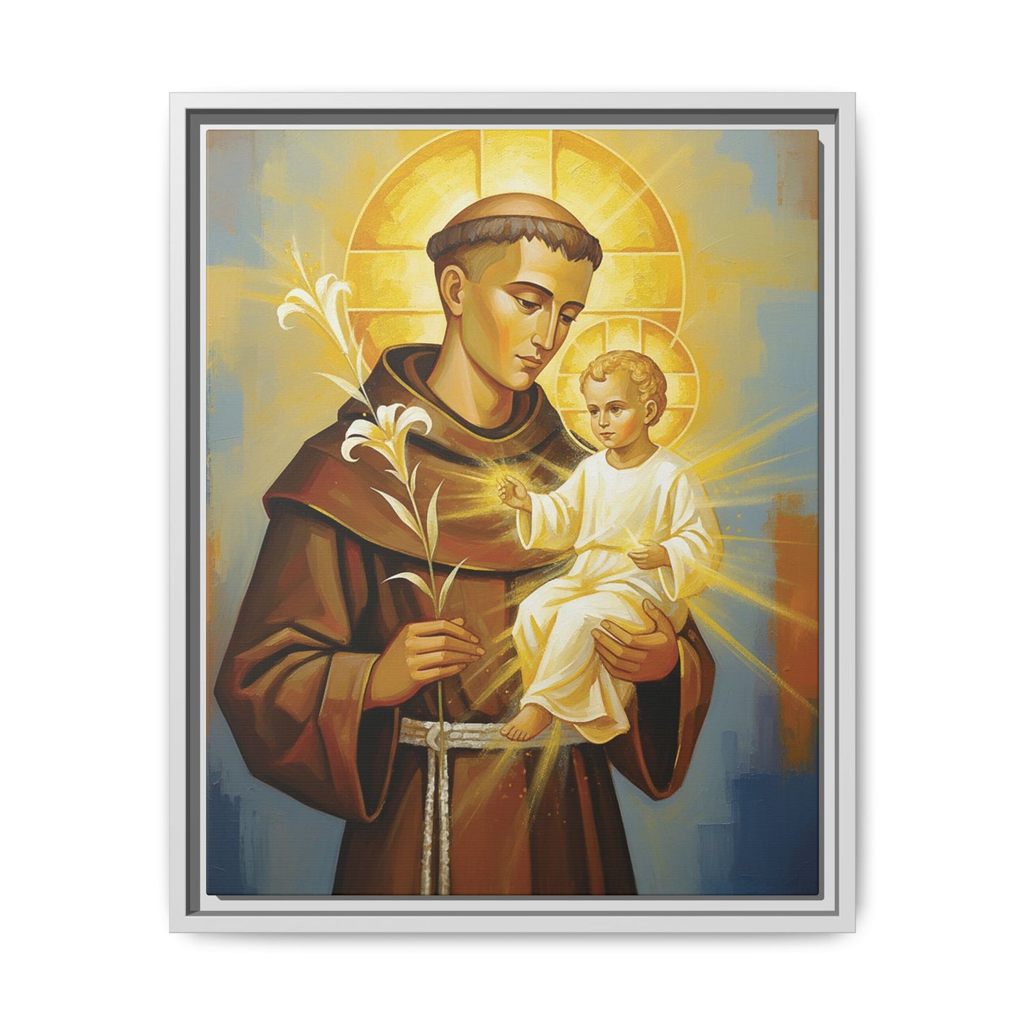 Framed Canvas – St. Anthony of Padua | Contemporary Sacred Art