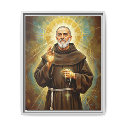 Framed Canvas – St. Padre Pio | Contemporary Sacred Art