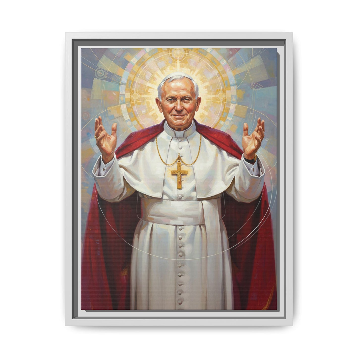 Framed Canvas – St. John Paul II | Contemporary Sacred Art