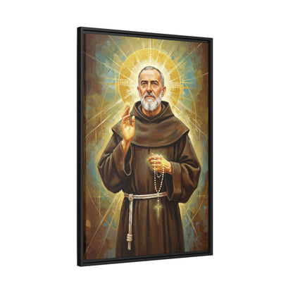 Framed Canvas – St. Padre Pio | Contemporary Sacred Art