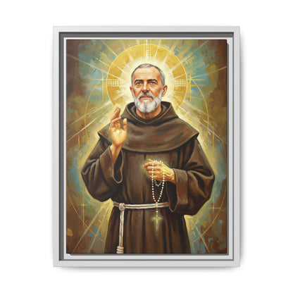 Framed Canvas – St. Padre Pio | Contemporary Sacred Art