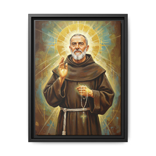 Framed Canvas – St. Padre Pio | Contemporary Sacred Art