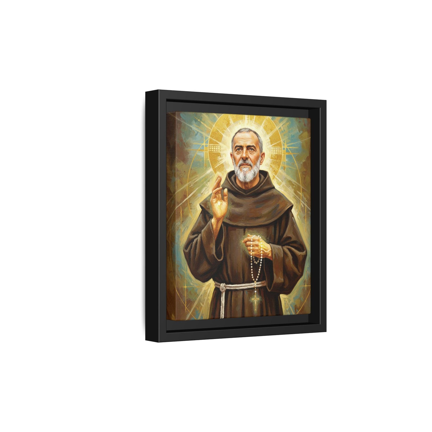 Framed Canvas – St. Padre Pio | Contemporary Sacred Art