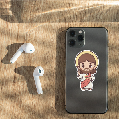 Sacred Heart of Jesus – Chibi Style Vinyl Sticker