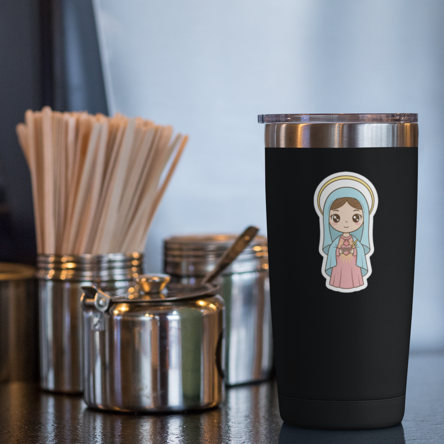 Immaculate Heart of Mary – Chibi Style Vinyl Sticker