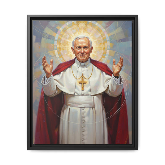 Framed Canvas – St. John Paul II | Contemporary Sacred Art