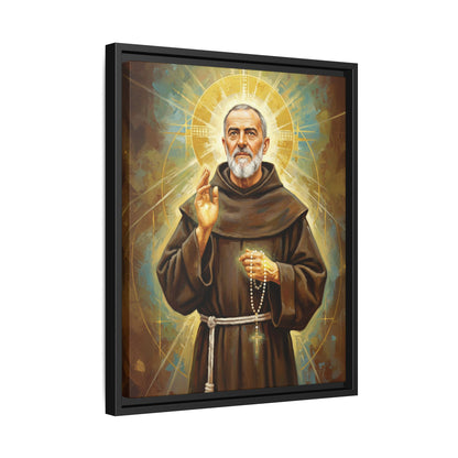 Framed Canvas – St. Padre Pio | Contemporary Sacred Art