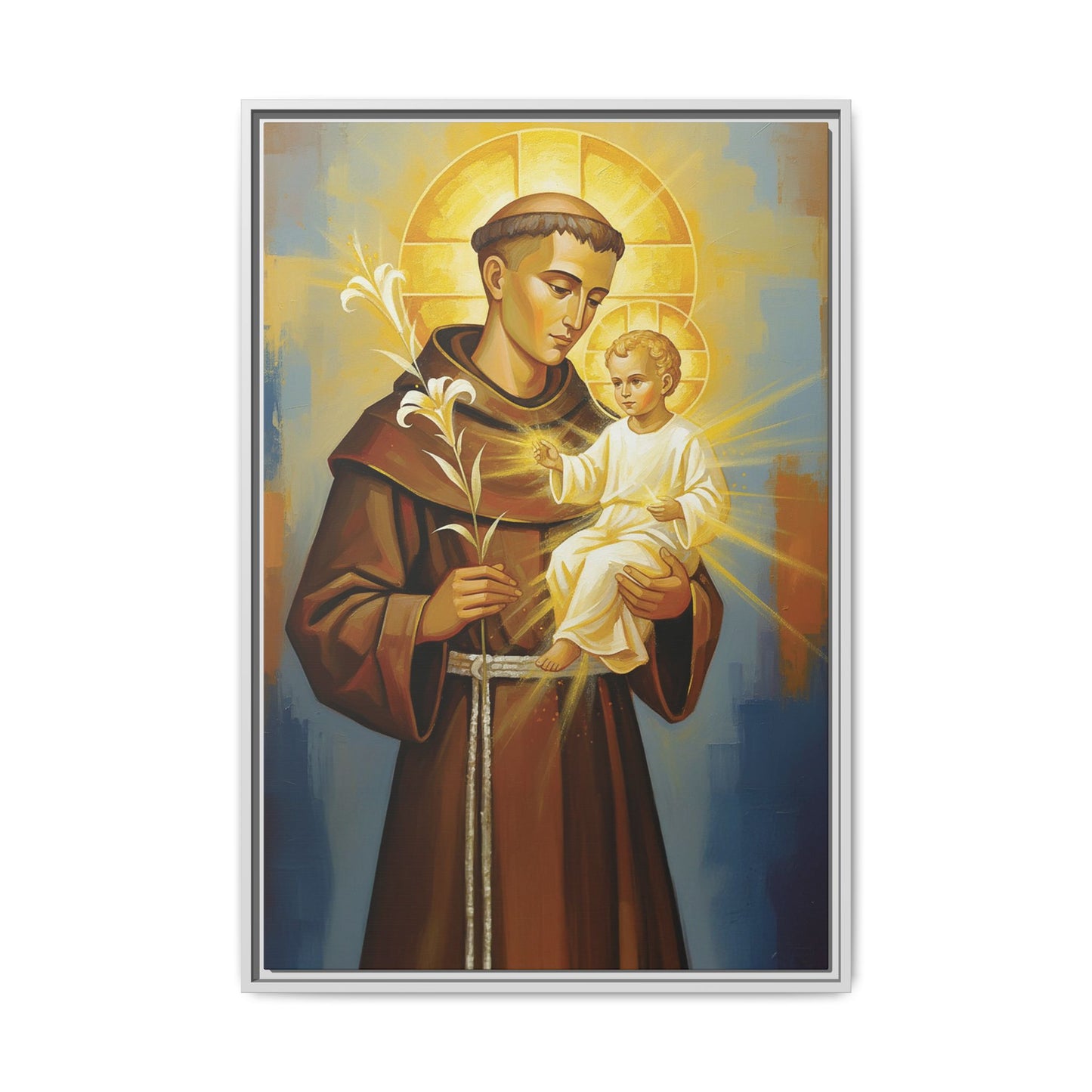 Framed Canvas – St. Anthony of Padua | Contemporary Sacred Art