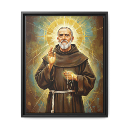 Framed Canvas – St. Padre Pio | Contemporary Sacred Art