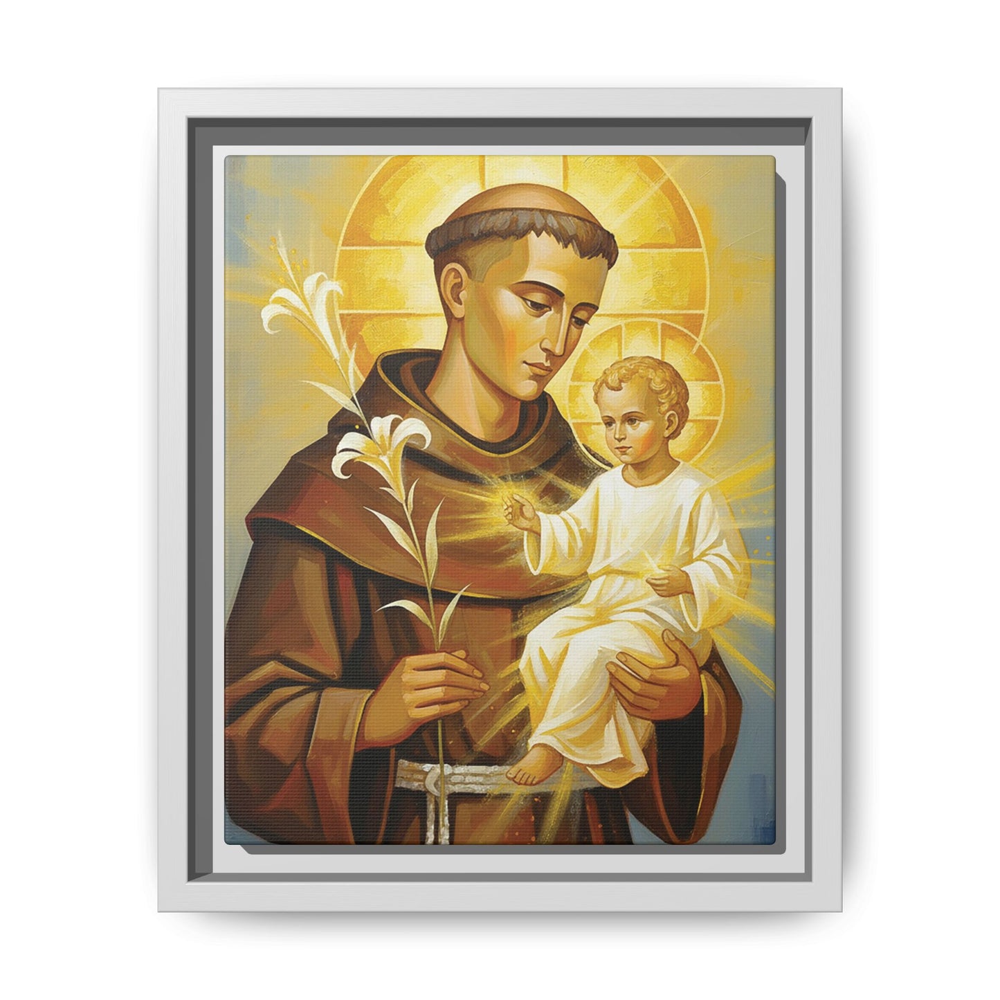 Framed Canvas – St. Anthony of Padua | Contemporary Sacred Art