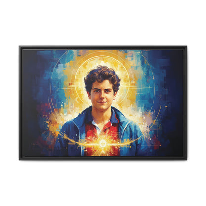 Framed Canvas – St. Carlo Acutis | Contemporary Sacred Art